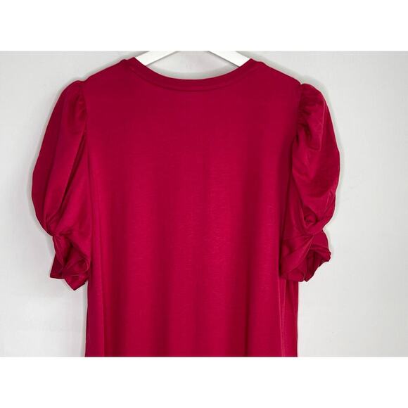 Summersalt The Luxe Pima Cotton Twist-Sleeve T-Shirt Dress Currant Women's M - Picture 10 of 11